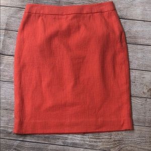 J Crew orange tweed skirt